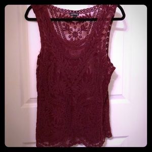 Express burgundy  lace tank